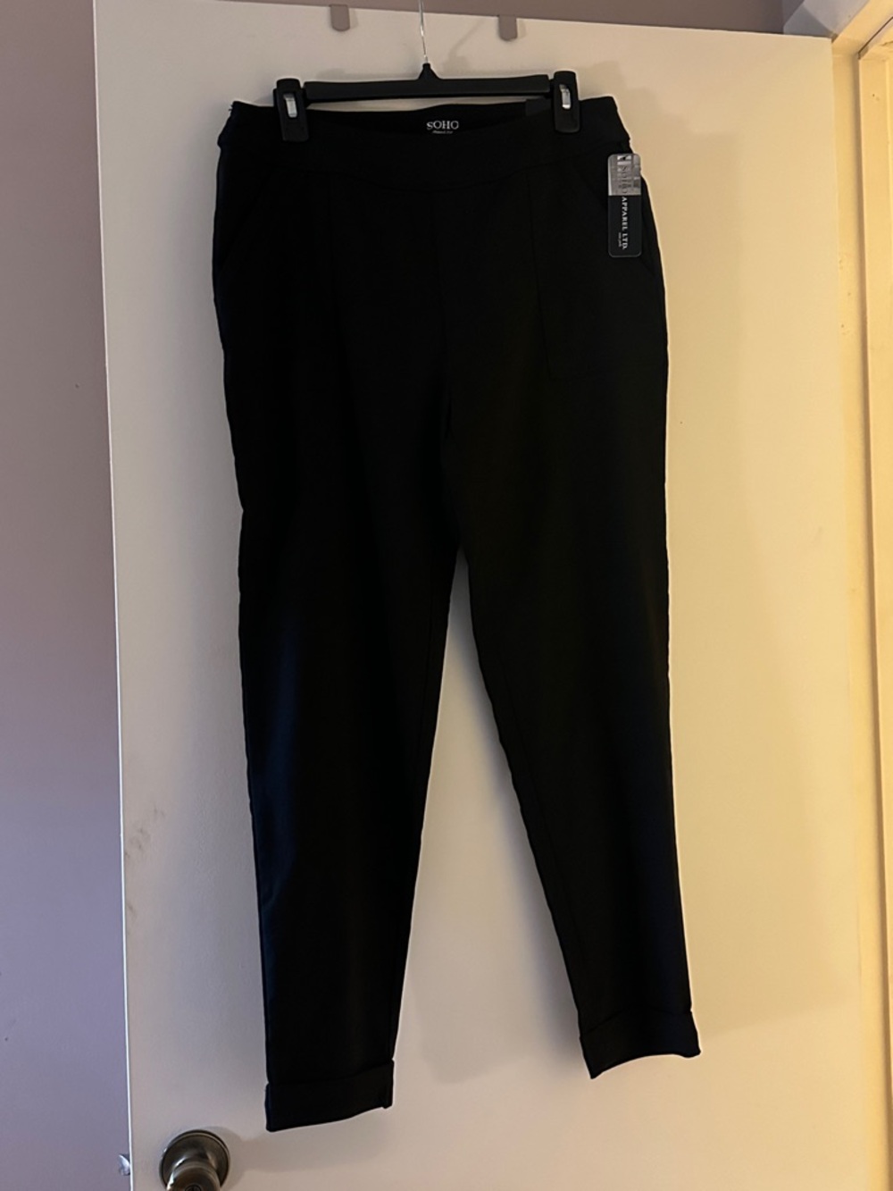 18. SoHo Black Pants With Cuffs And Pockets